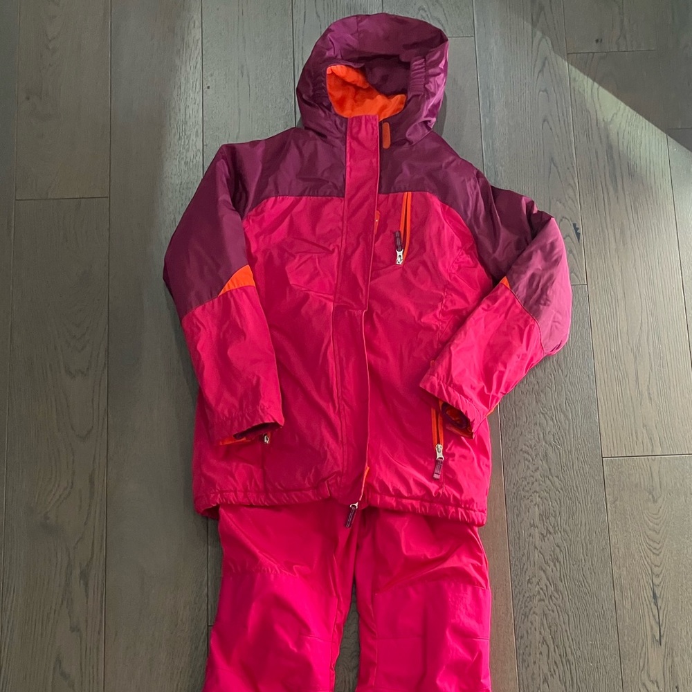 Lands’ End Kids Snowsuit - Squall Fleece Lined Coat and Snow Bibs